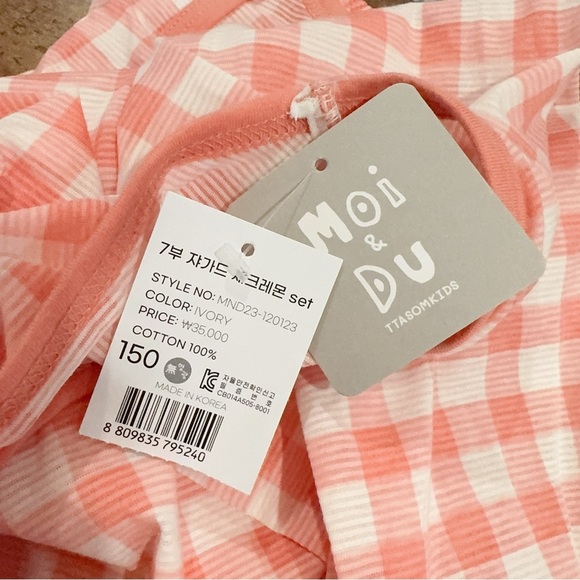 Moi & Du Red Gingham Checker With Lemon Big Kids Pajama PJ Set  NWT - Picture 5 of 8